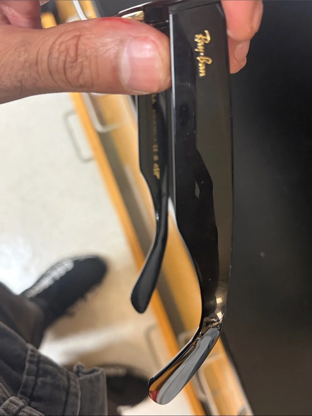 Ray-Ban Black & Gold Clubmaster Sunglasses for Men